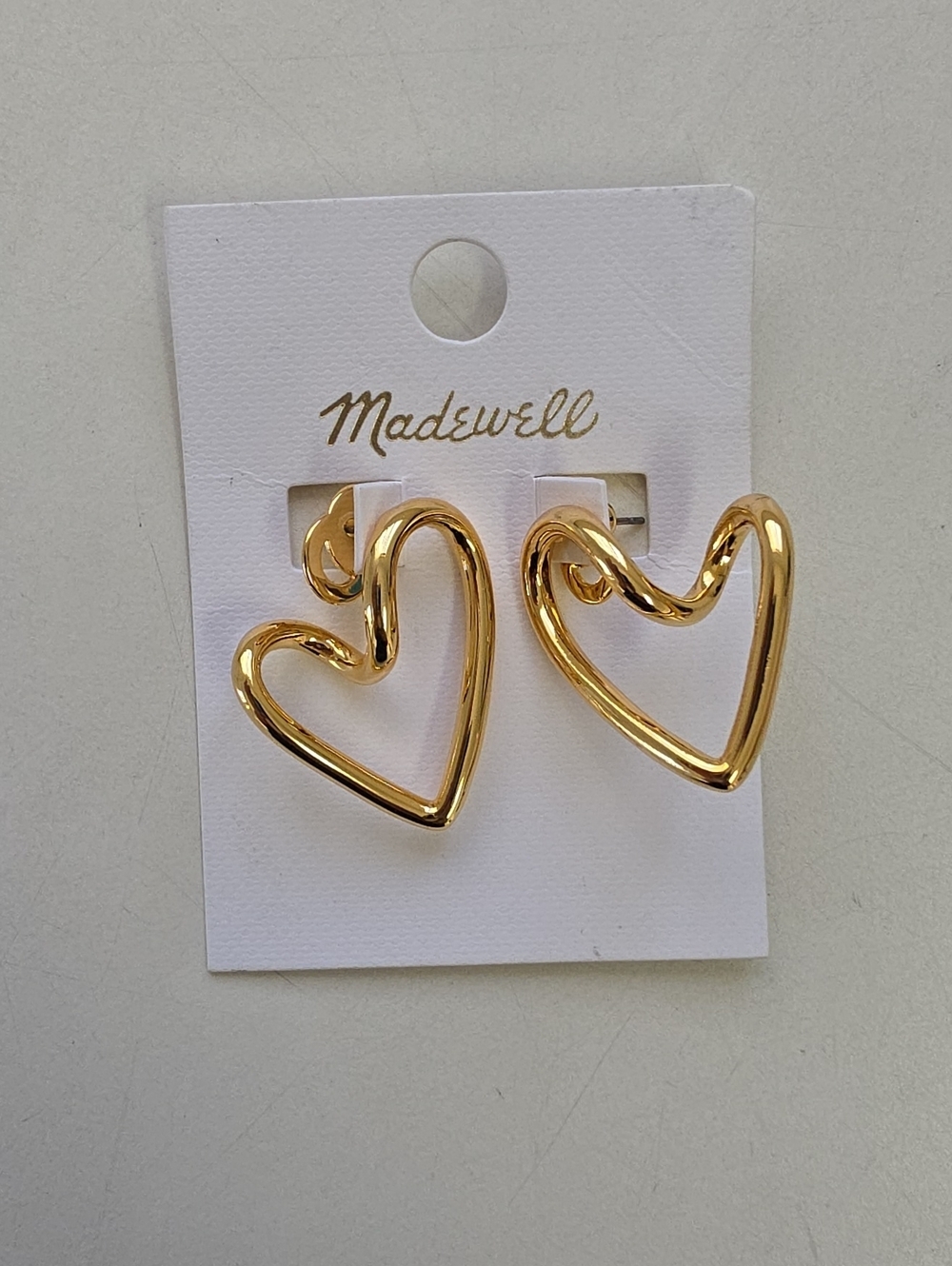 Madewell Gold Heart Hoop Earrings
